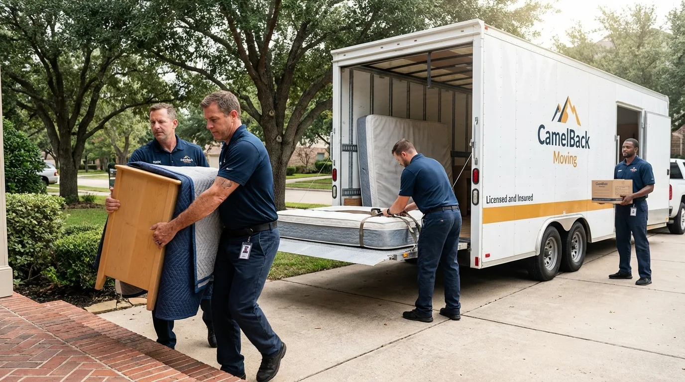 Crew loading residential truck for cross-state move from Staten Island, NY
