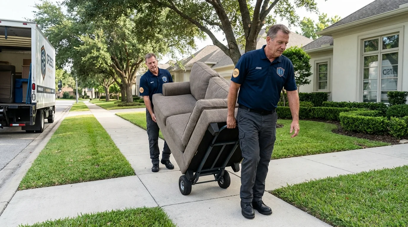 Local residential moving crew loading furniture in Staten Island, NY