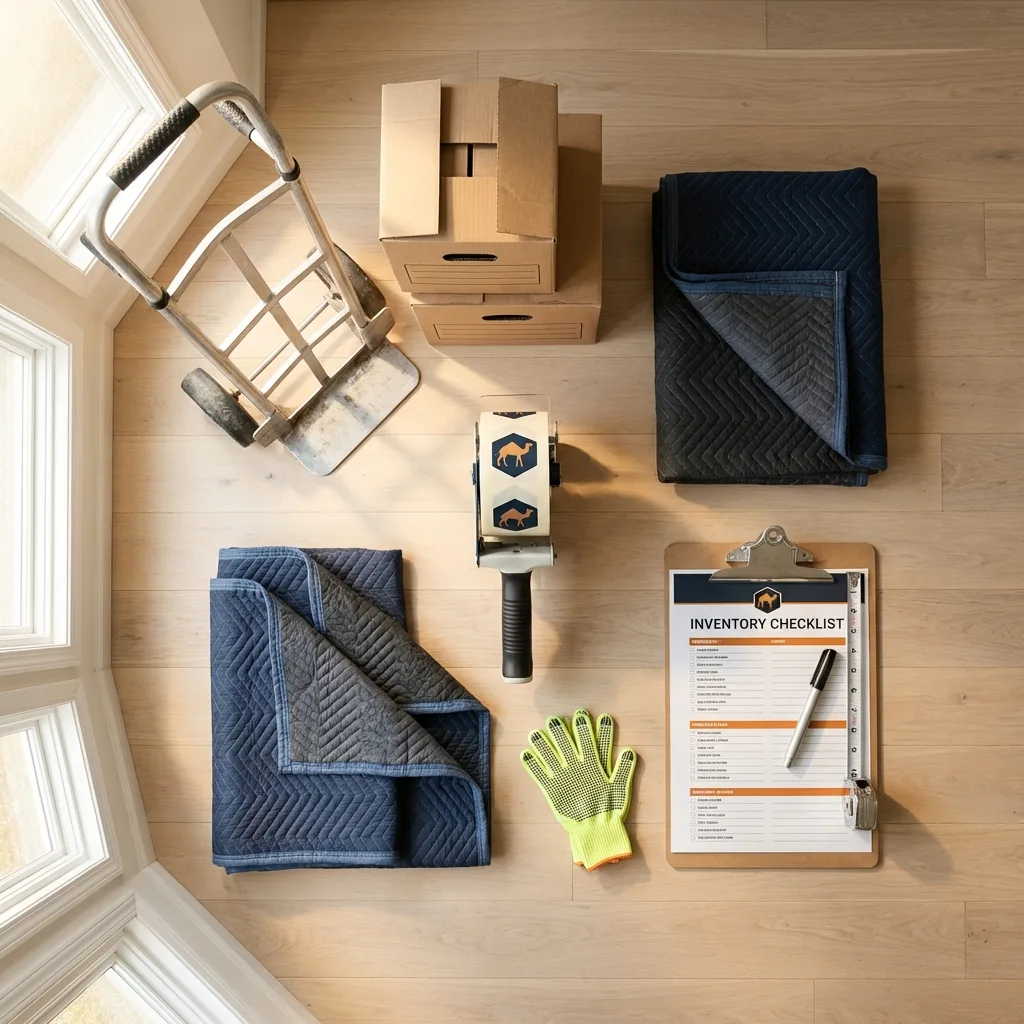 Professional moving supplies and packing materials layout for Staten Island residential relocations